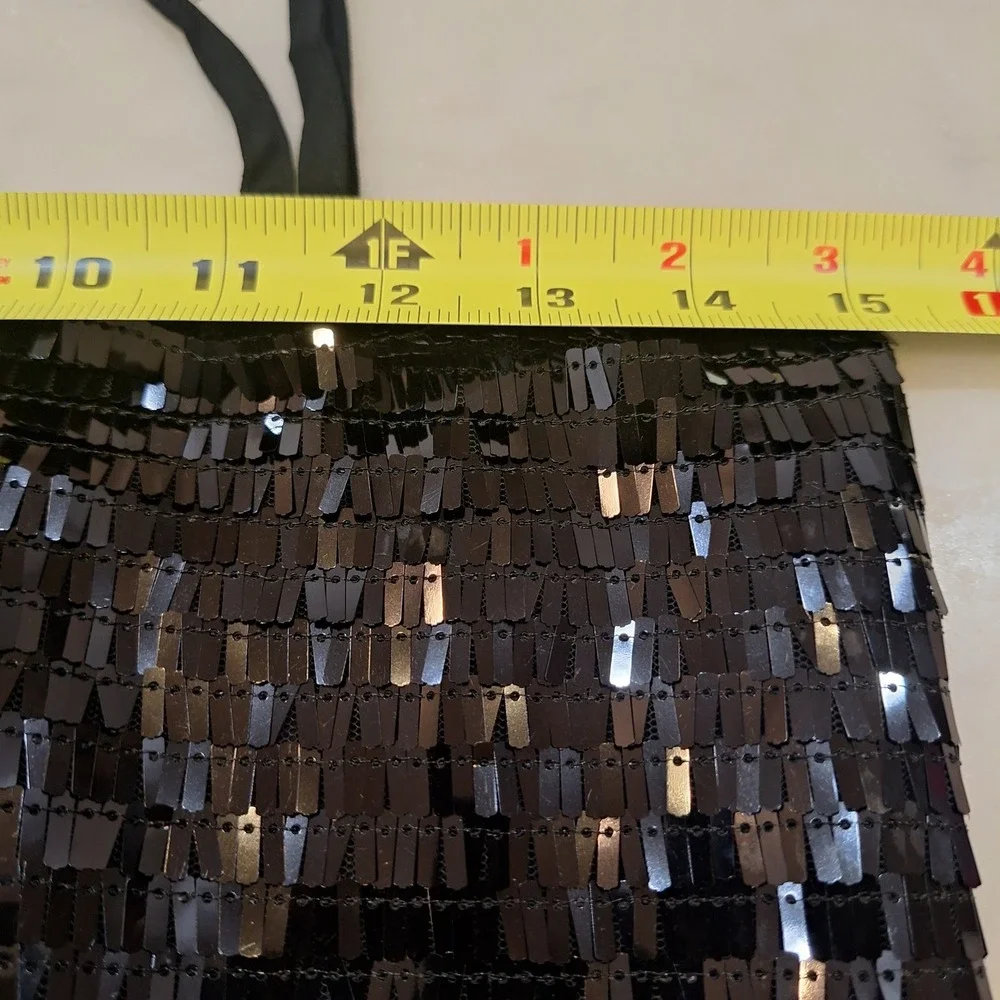 New Olivaceous Sequin MiniDress Sz S Black Sparkly Party Gatsby Cocktail Evening